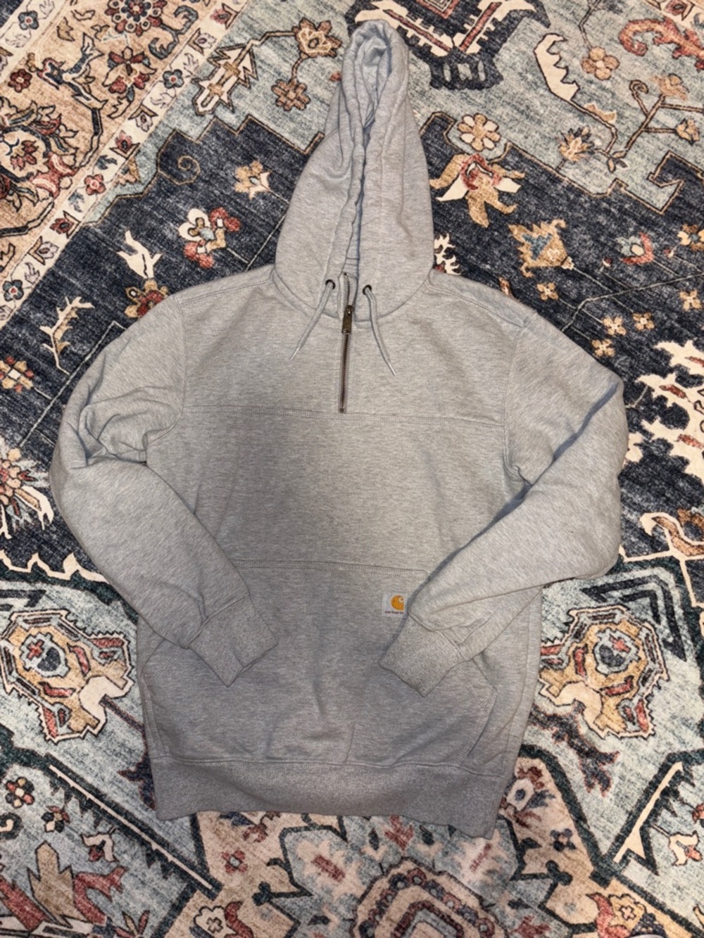 Carhartt Gray Quarter-Zip Hoodie Rain Defender